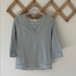 Gorgeous Detailed Cotton Eyelet Blouse from Wrap London size Size 4/Small